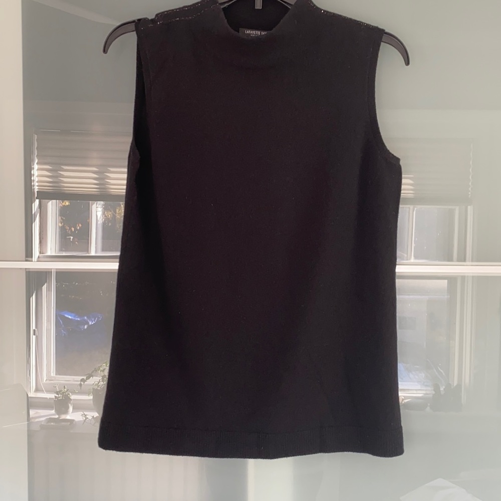 NWOT Lafayette 148 New York Cashmere Sleeveless Mockneck Turtleneck Sweater